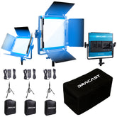 Dracast X Series LED500 Daylight LED 3 Light Kit with Nylon Padded Travel Case